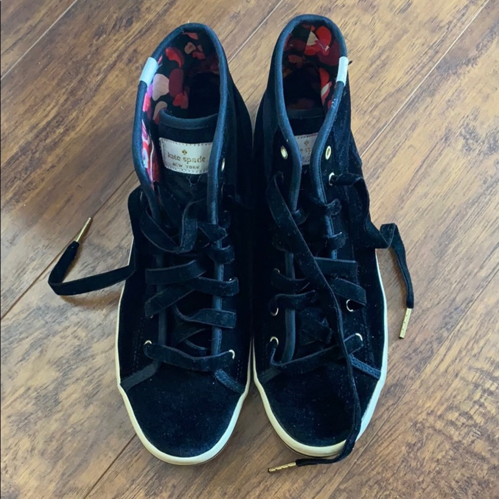 Kate Spade x Keds Black Velvet high tops